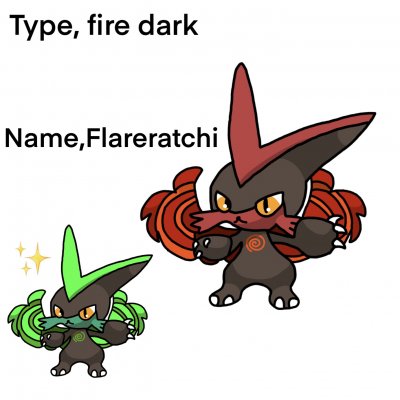 Flareratchi.   Made in fakemon maker